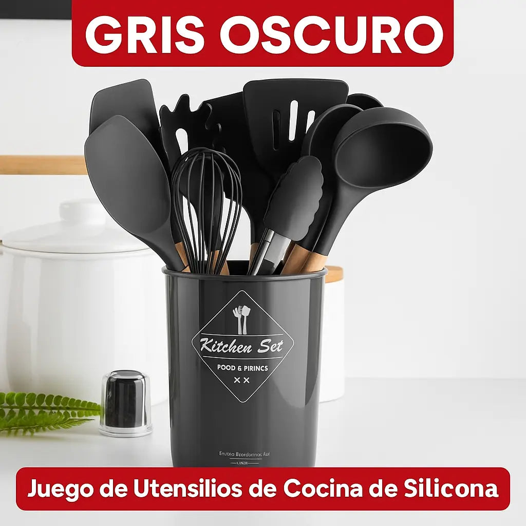 SET 12 UTENSILIOS DE COCINA EN SILICONA