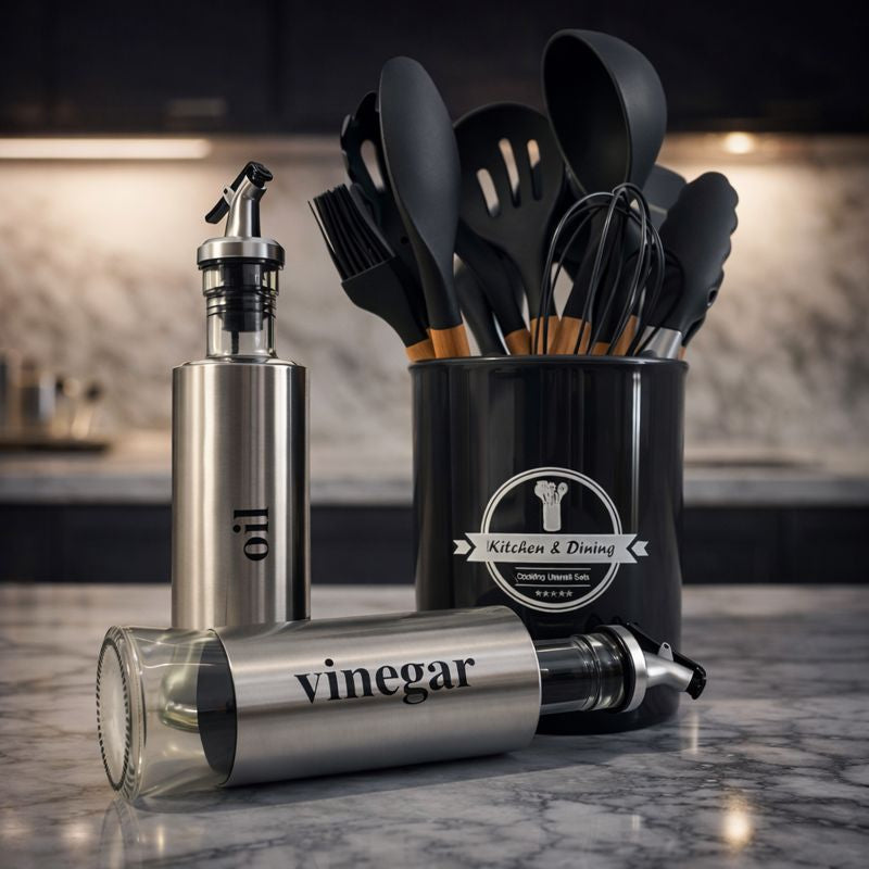 PROMOCOMBO: 11 Utensilios de Cocina + 2 Dispensadores Aceite y Vinagreta