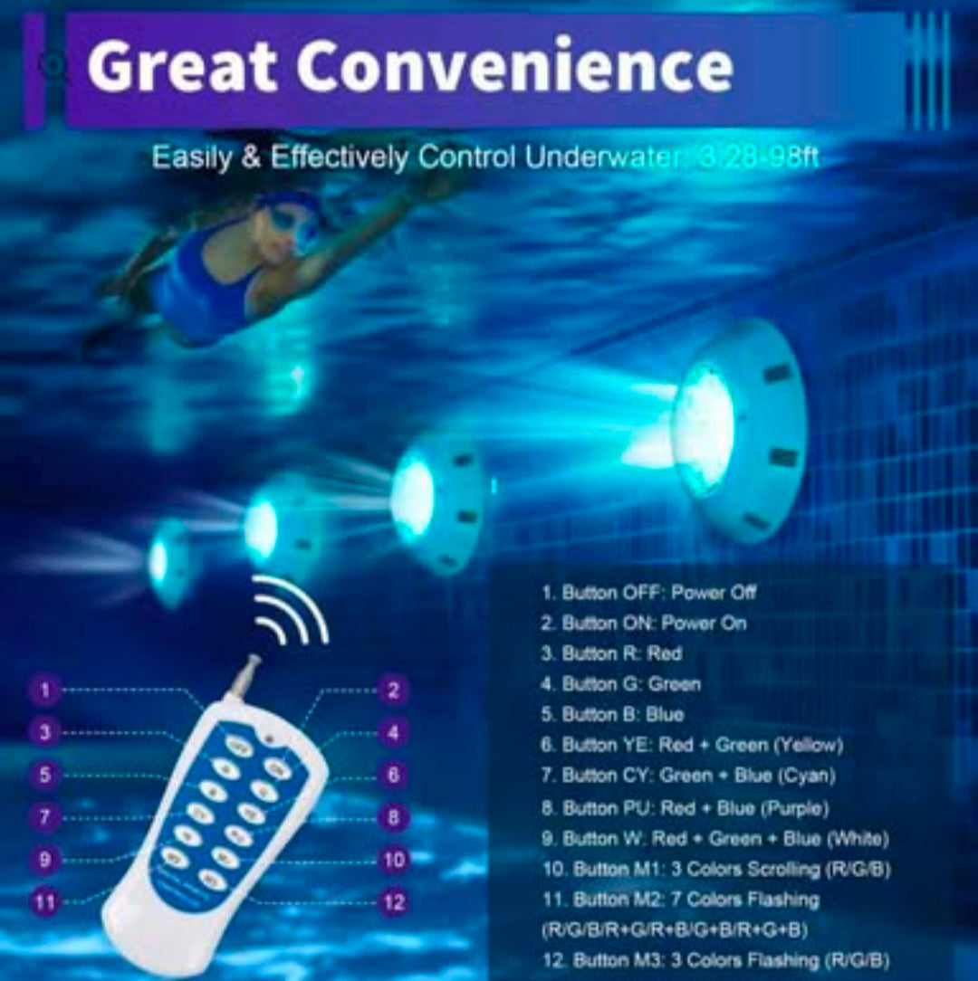 🌈✨ ¡Ilumina tu piscina con estilo y diversión! ✨🌈  💡 Lámpara de Piscina RGB - 54W 💡