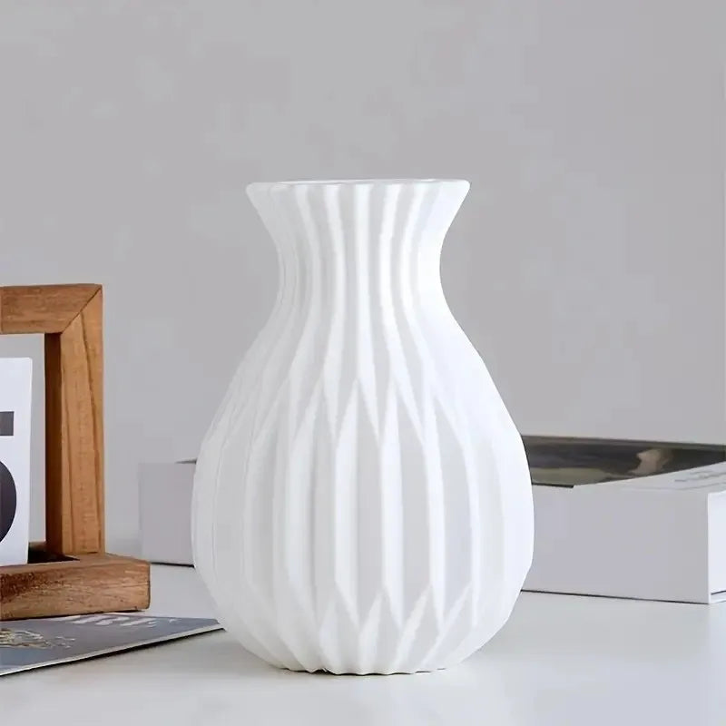 🌿 Florero Nórdico Minimalista 🌟 Imitación Cerámica en Plástico Elegante 🏡