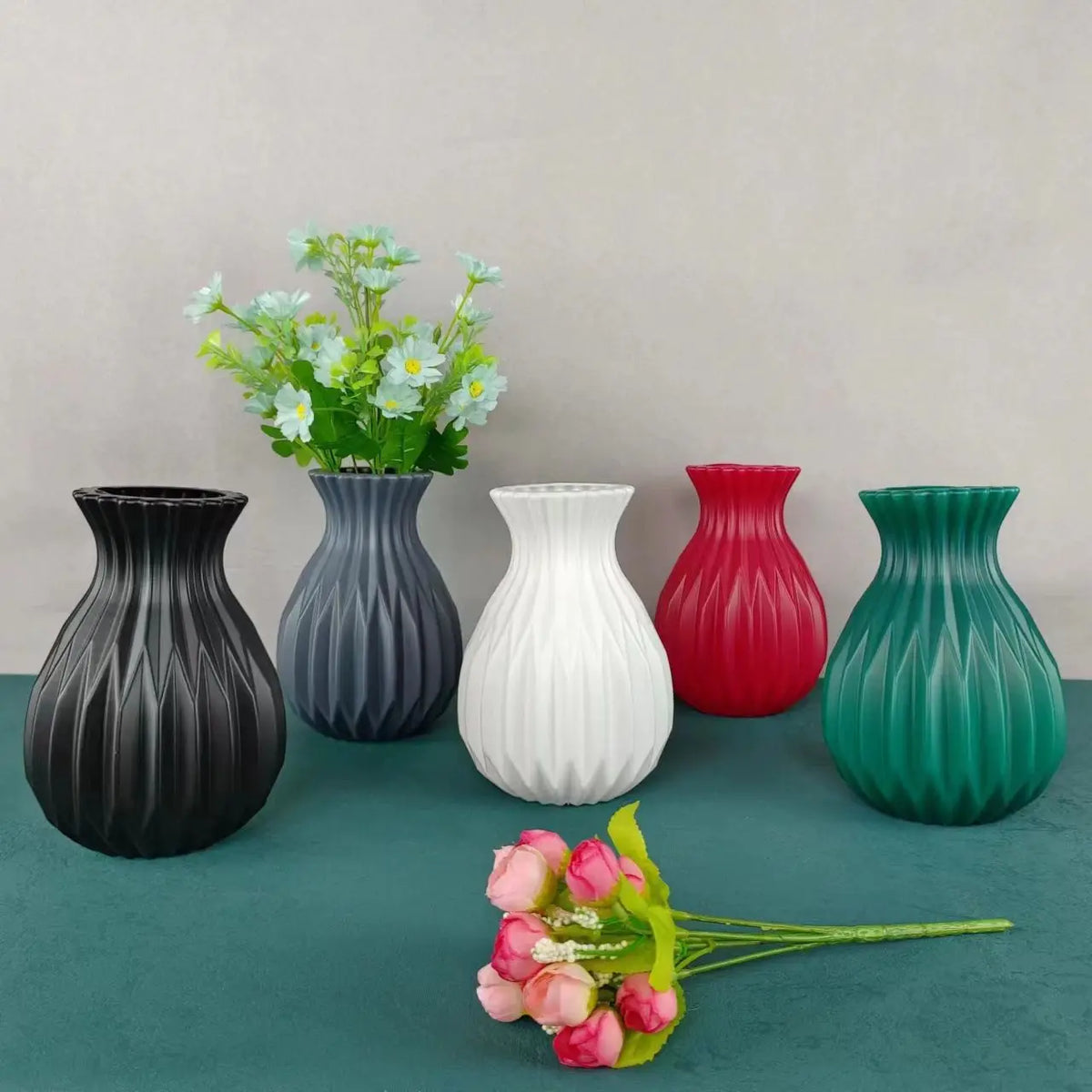 🌿 Florero Nórdico Minimalista 🌟 Imitación Cerámica en Plástico Elegante 🏡