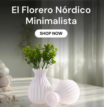 🌿 Florero Nórdico Minimalista 🌟 Imitación Cerámica en Plástico Elegante 🏡
